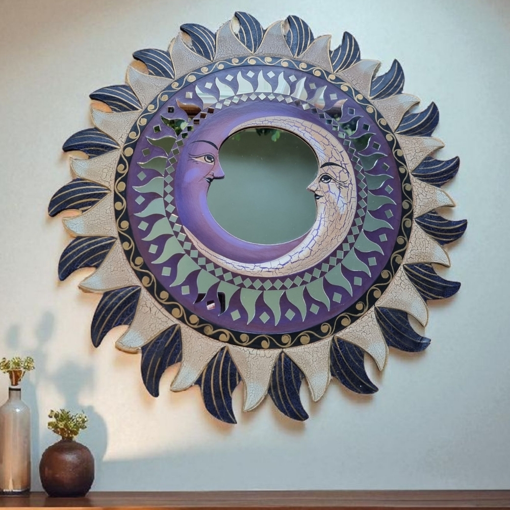 Large Celestial Sun and Moon Astrology Vintage Chic Boho Wall Mirror